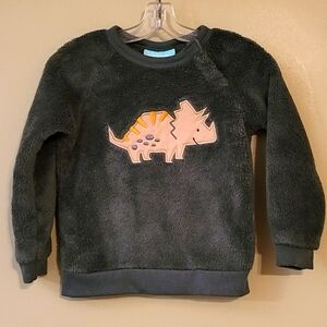 Dark green soft plush dinosaur sweatshirt